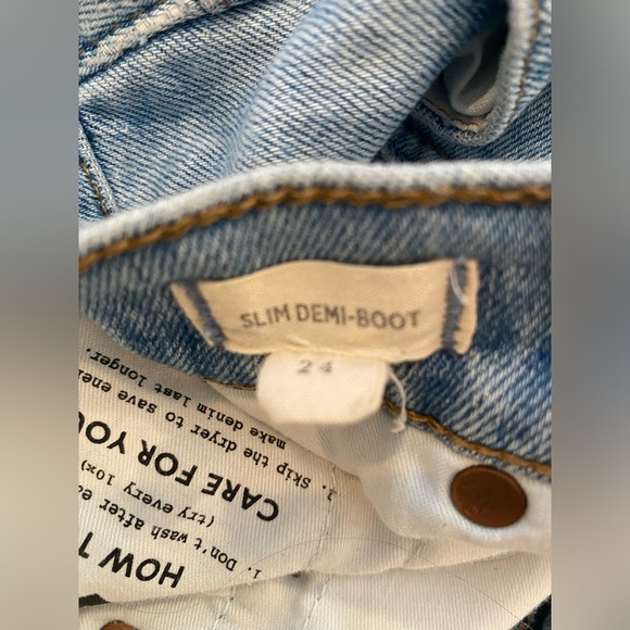Madewell Slim Demi Boot Denim Sz 24 - Picture 4 of 4